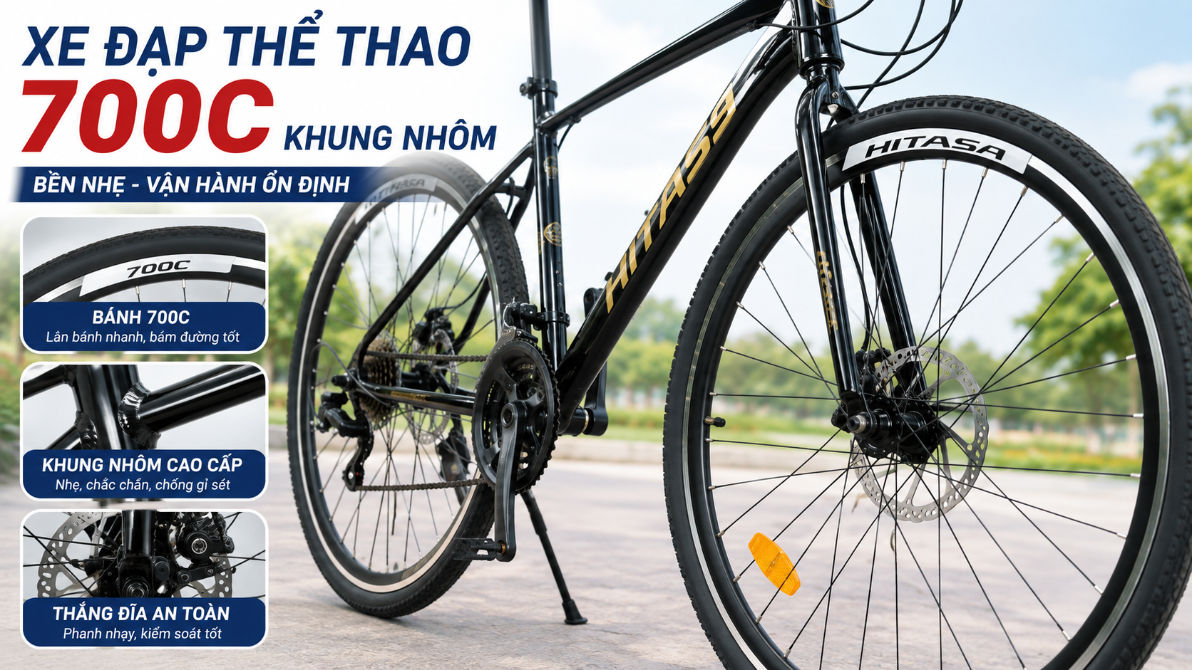 Xe đạp thể thao 700C khung nhôm