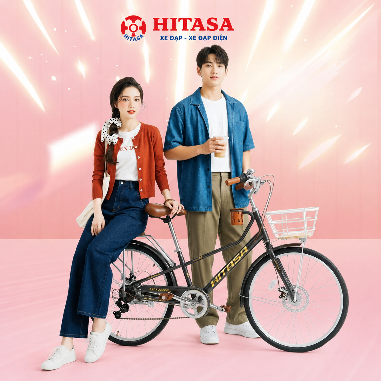 Xe đạp thể thao người lớn tập thể dục tại Cai Lậy